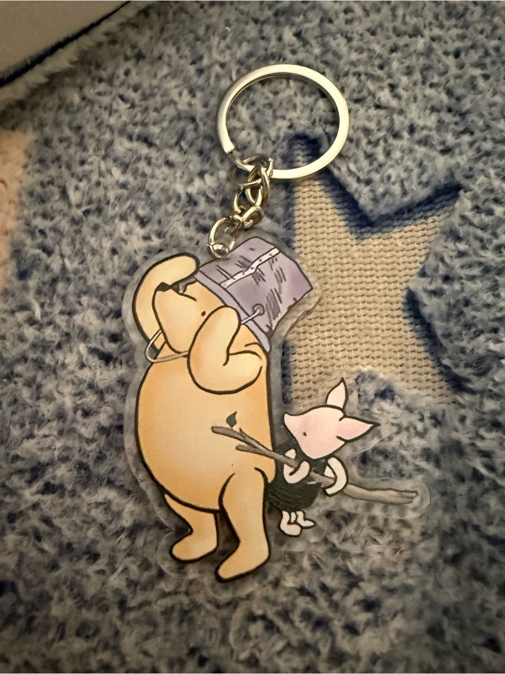 Classic Pooh & Piglet Keychain - Yellow and Pink